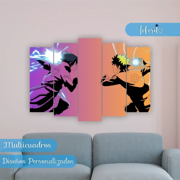 Multicuadro Naruto vs Sasuke - NARUTO