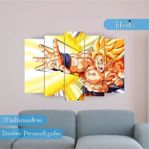 Multicuadro Goku SSJ 1 Dragon Ball Z