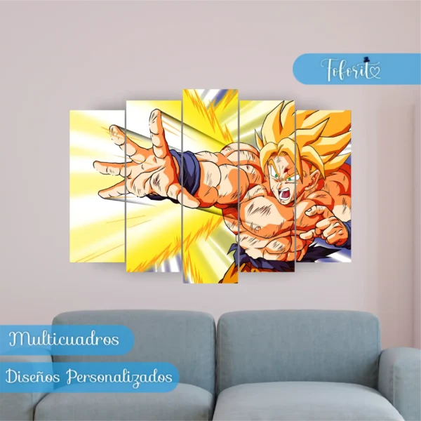 Multicuadro Goku SSJ 1 Dragon Ball Z
