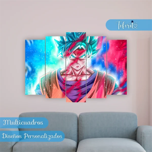 Multicuadro Goku SSJ Blue Dragon Ball Super