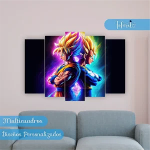 Multicuadro Goku y Vegeta Dragon Ball Z